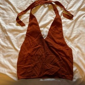 Abercrombie rust tie up halter